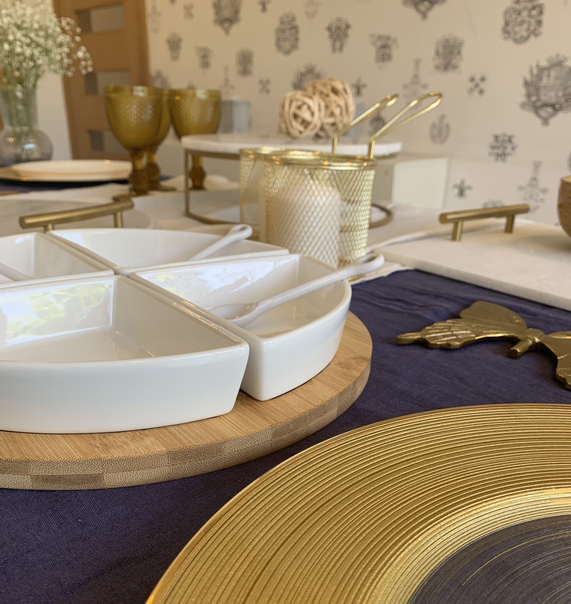 festejo evento vajilla mantelería  estilo